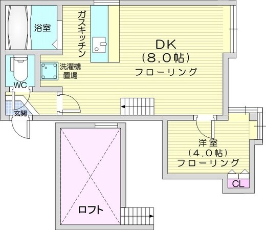 東区役所前駅 徒歩5分 2階の物件間取画像